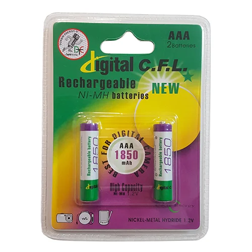 باتری نیم قلمی قابل شارژ digital CFL مدل 1850mAh بسته 2 عددی