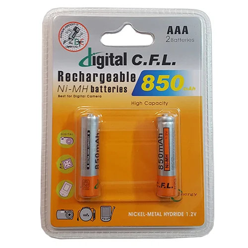 باتری نیم قلمی قابل شارژ digital CFL مدل 850mAh بسته 2 عددی